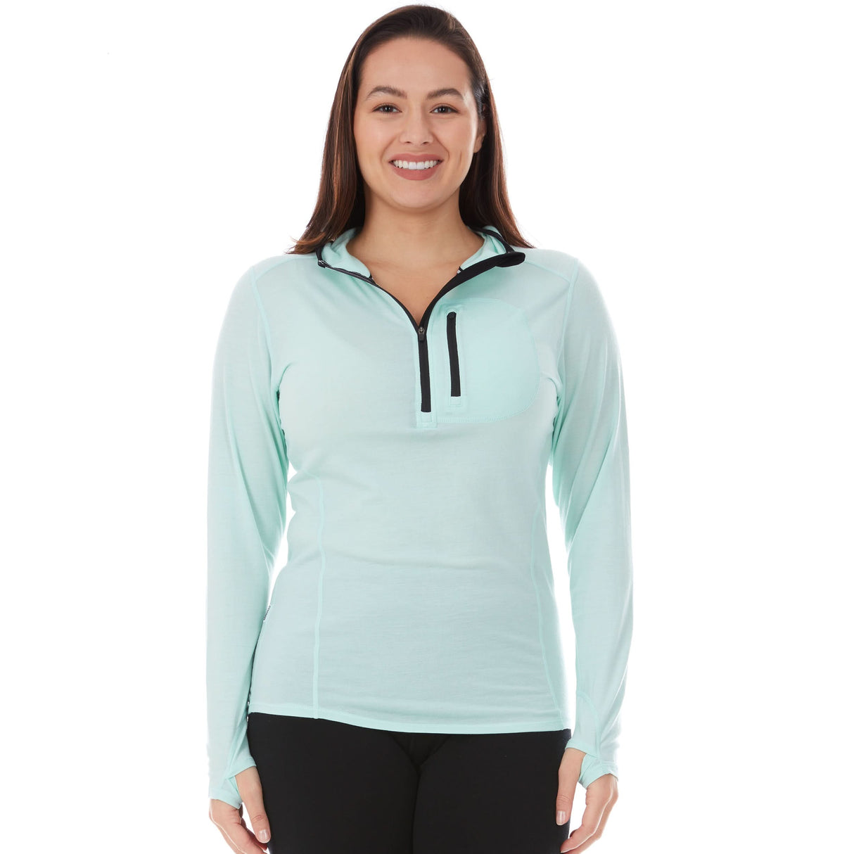 Women's 1/4 Zip Merino Sun Hoodie - Microweight