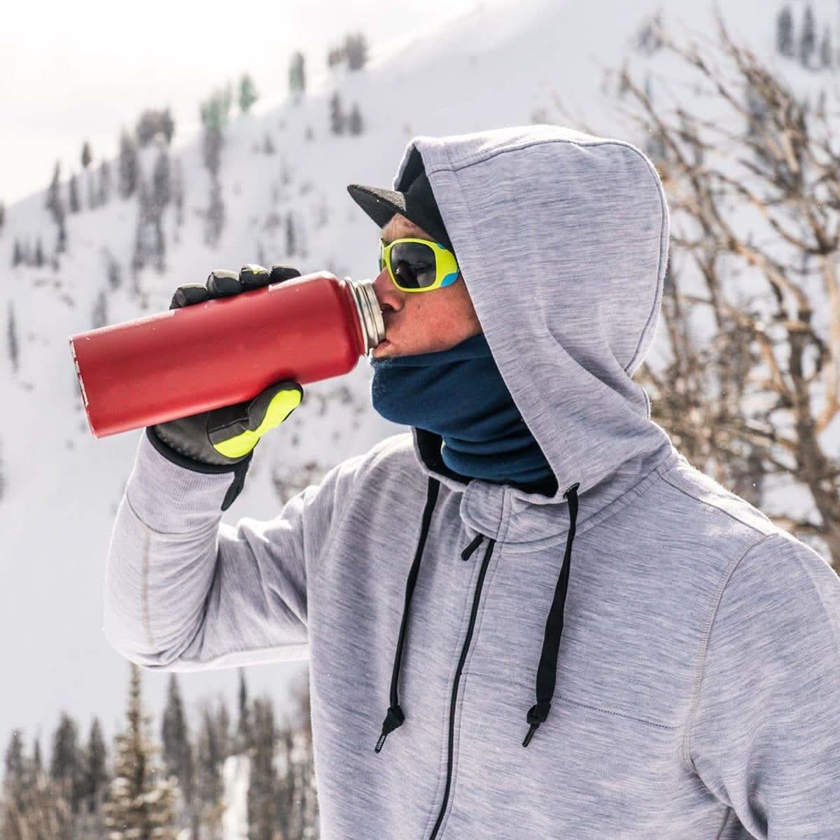 Men's Brushed Merino Wool Full-Zip Hoodie - Heavyweight