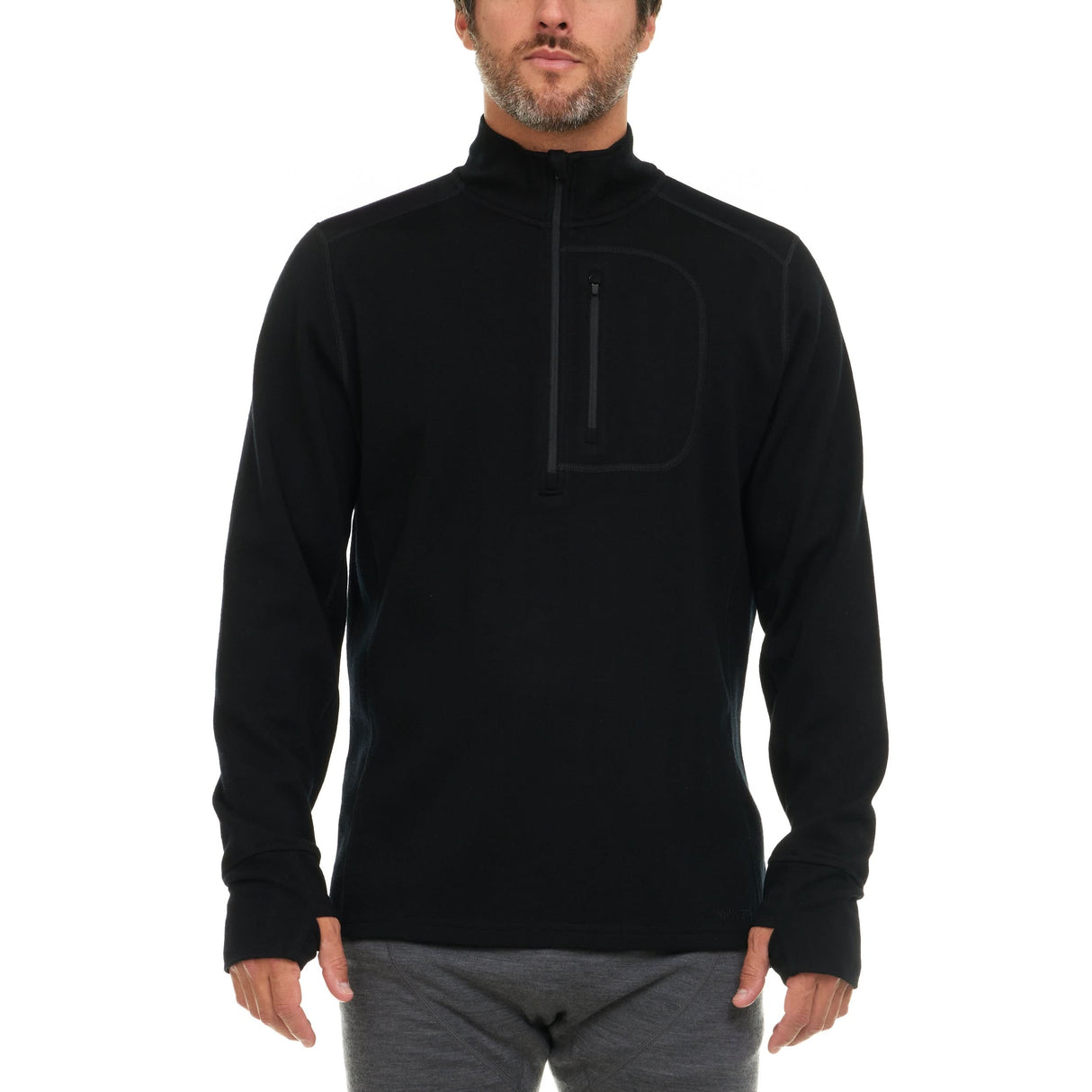 Heavyweight Men's Wool 1/4 Zip - 100% Merino Wool