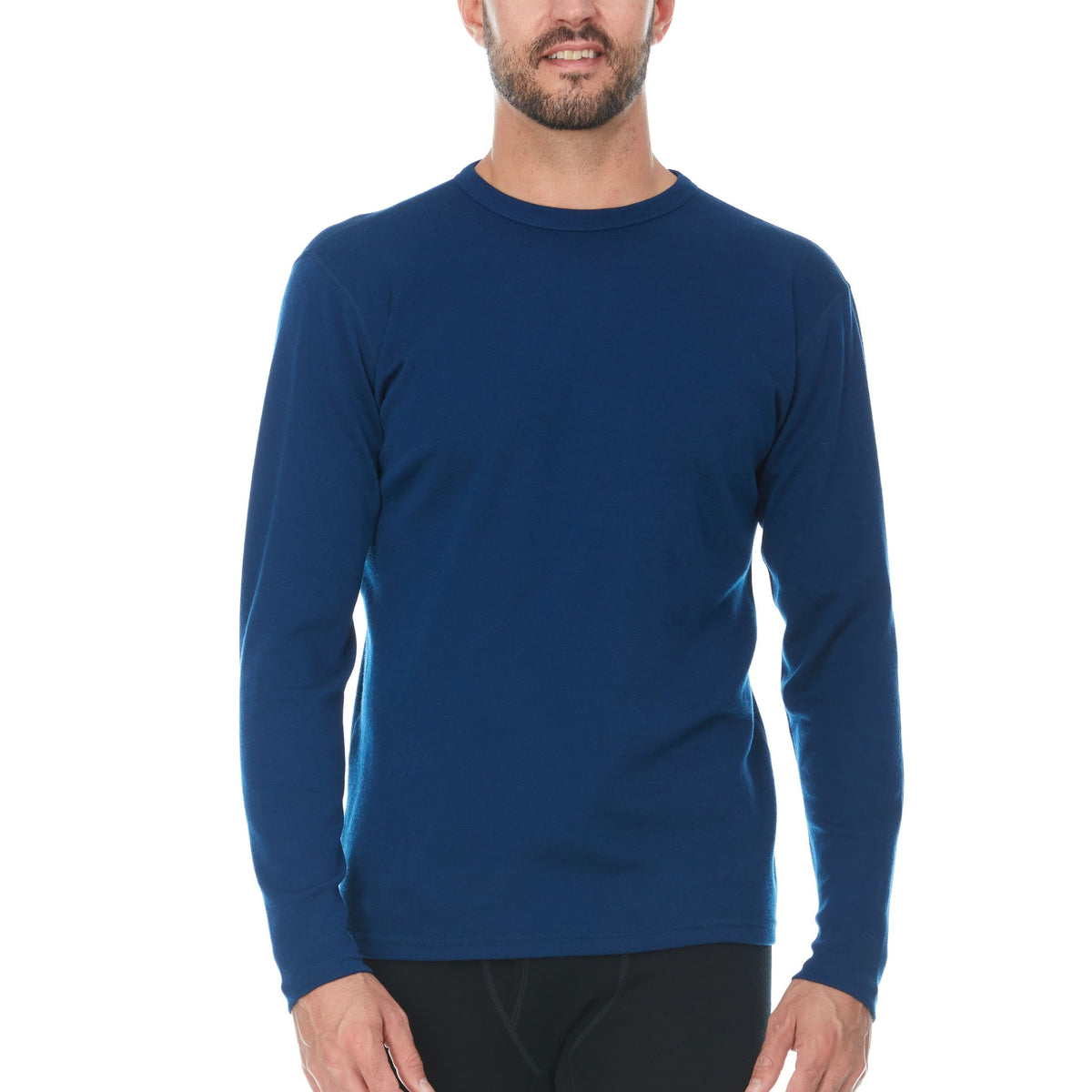 Men's Wool Thermal Top Midweight Base Layer - 100% Merino Wool