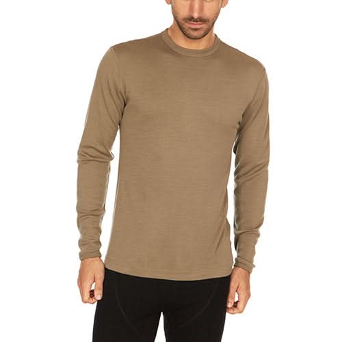 Men's Wool Thermal Top Midweight Base Layer - 100% Merino Wool