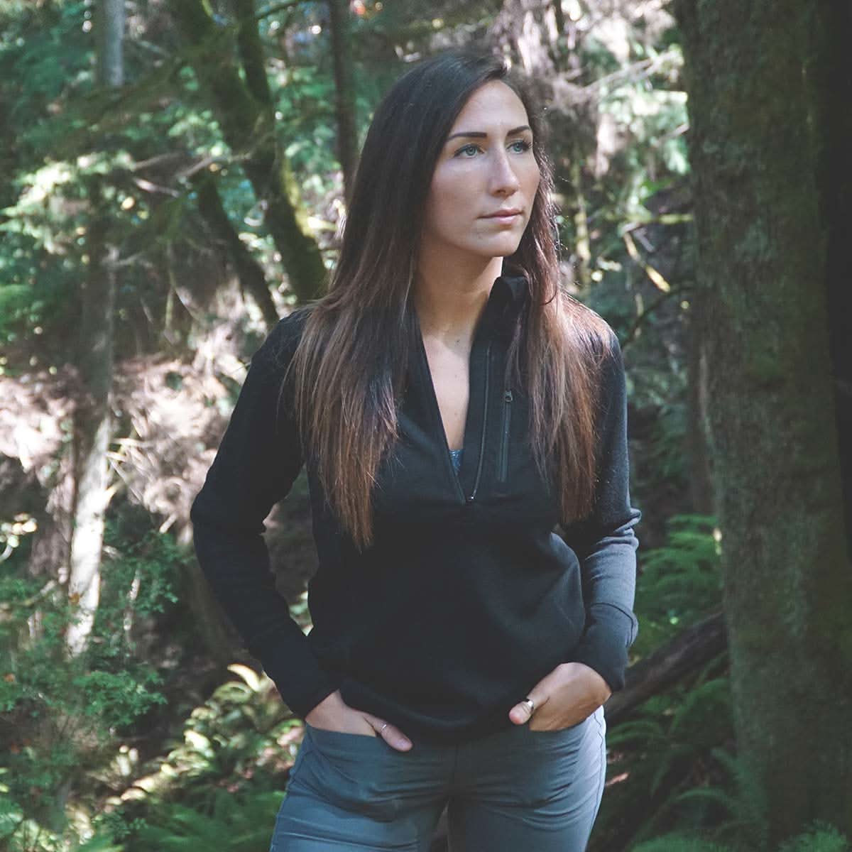 Women's Heavyweight Wool 1/4 Zip Top - 100% Merino Wool