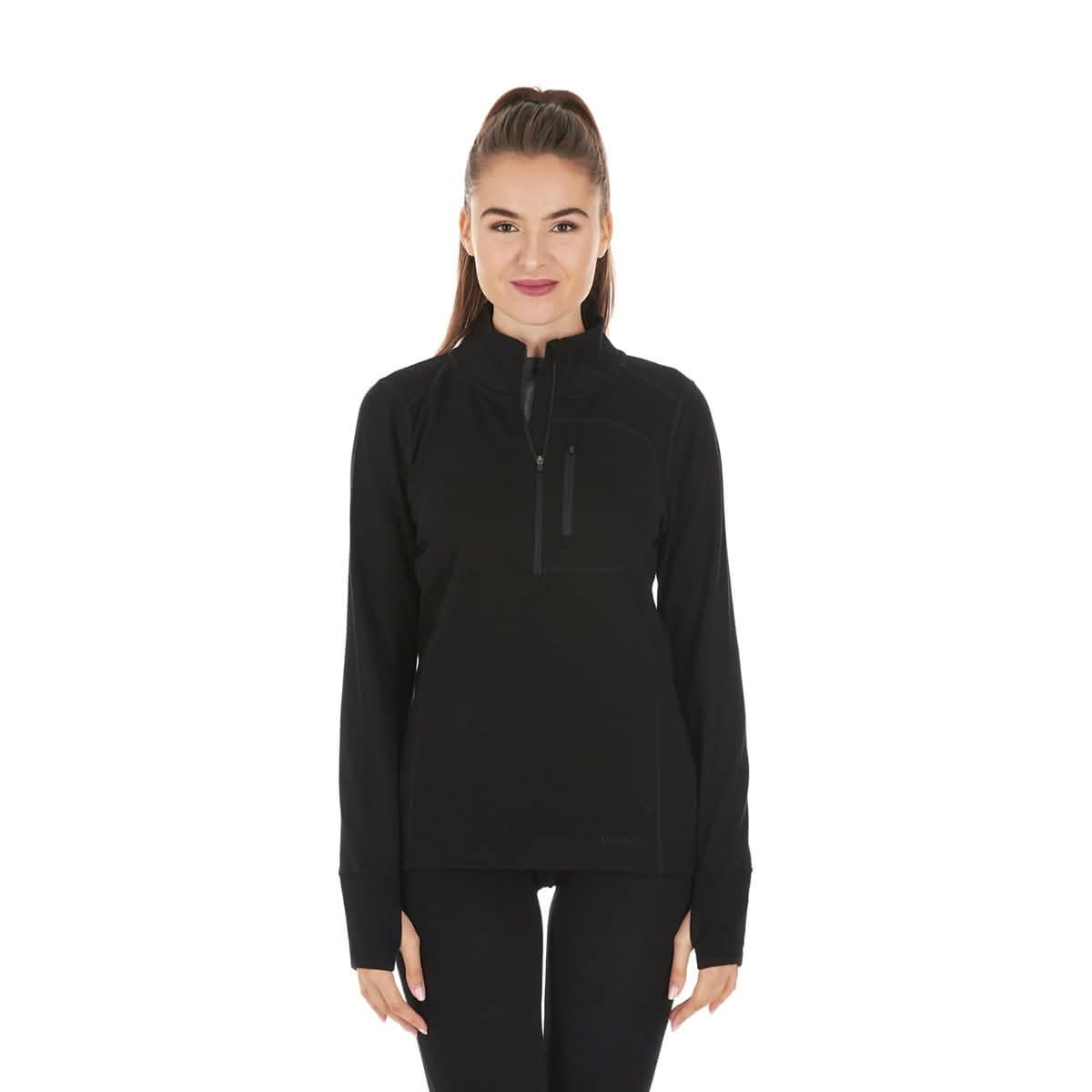Women's Heavyweight Wool 1/4 Zip Top - 100% Merino Wool