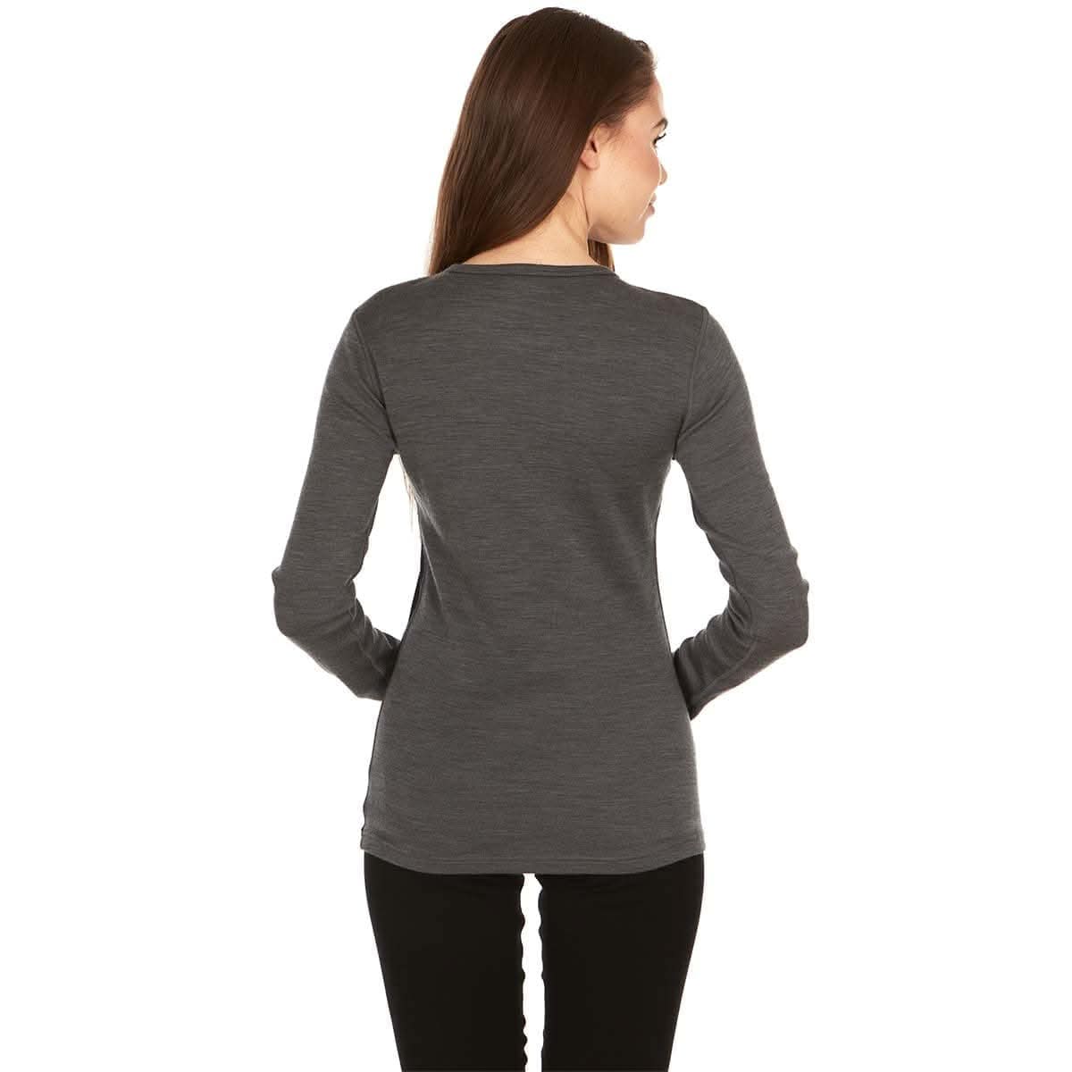 Midweight Women's Wool Crew Top - 100% Merino Wool
