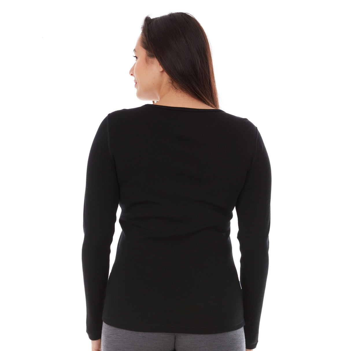 Midweight Women's Wool Crew Top - 100% Merino Wool