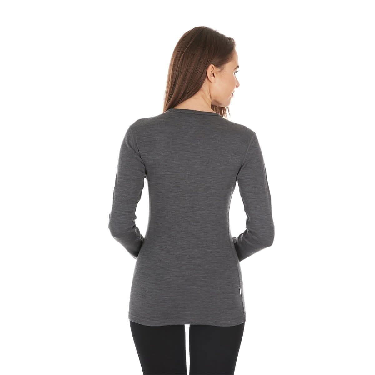 Midweight Women's Wool Crew Top - 100% Merino Wool