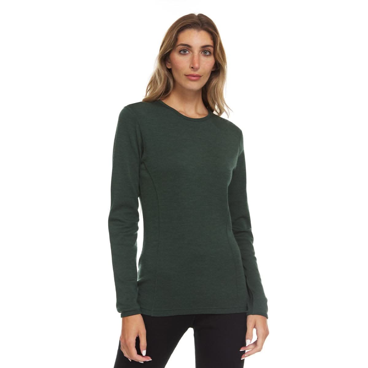 Midweight Women's Wool Crew Top - 100% Merino Wool