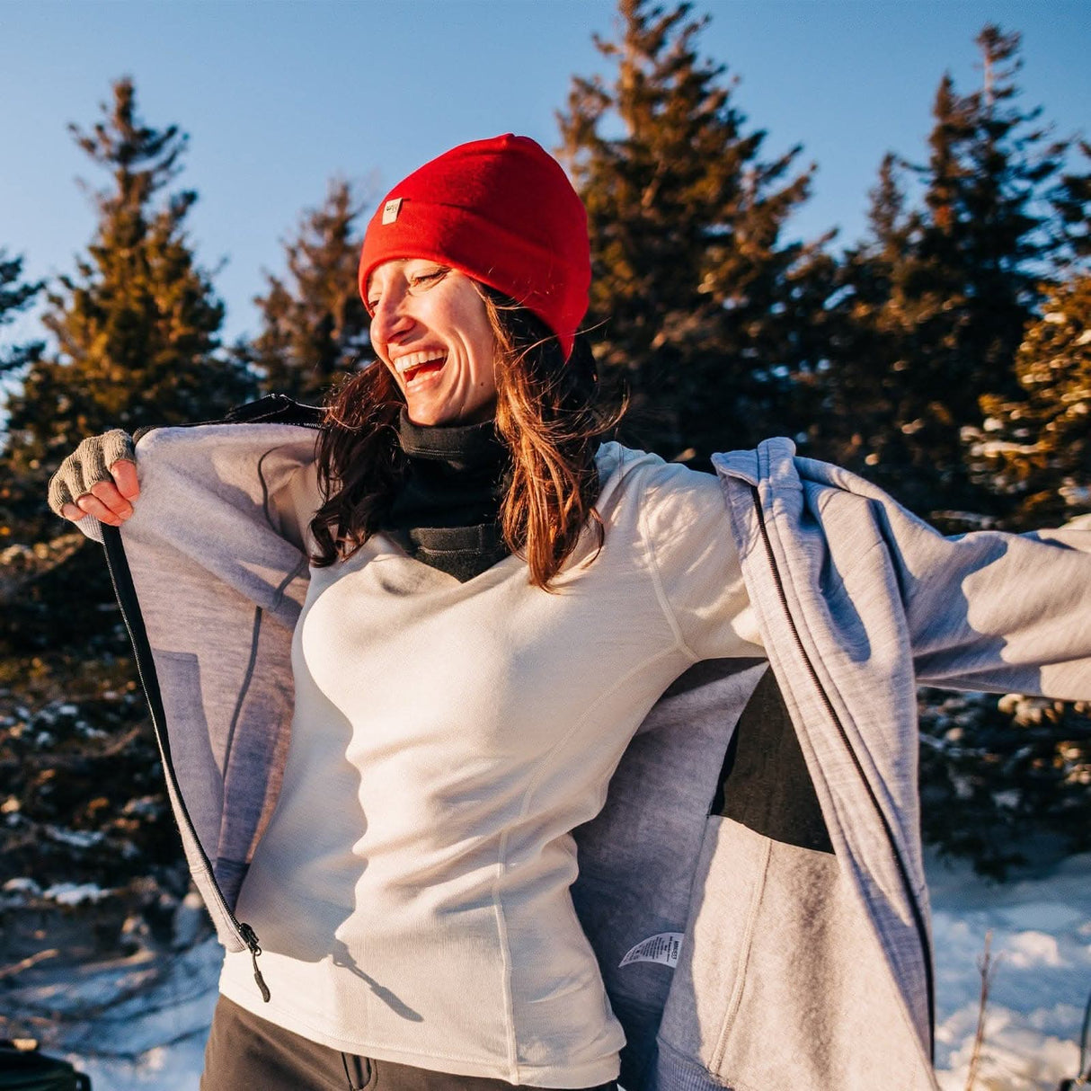 Midweight Women's Wool Crew Top - 100% Merino Wool