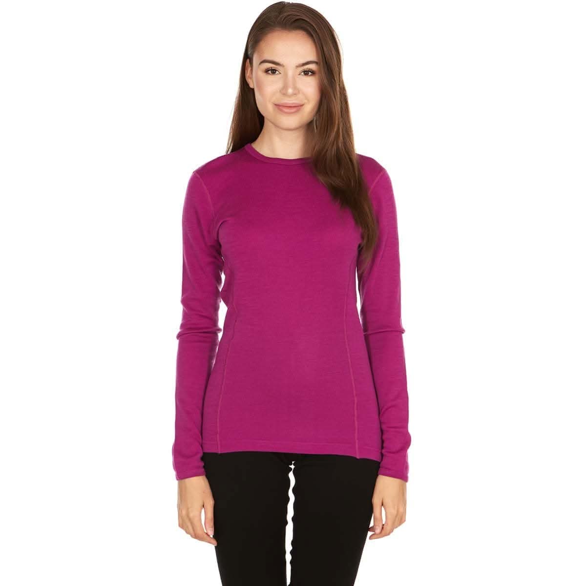 Midweight Women's Wool Crew Top - 100% Merino Wool