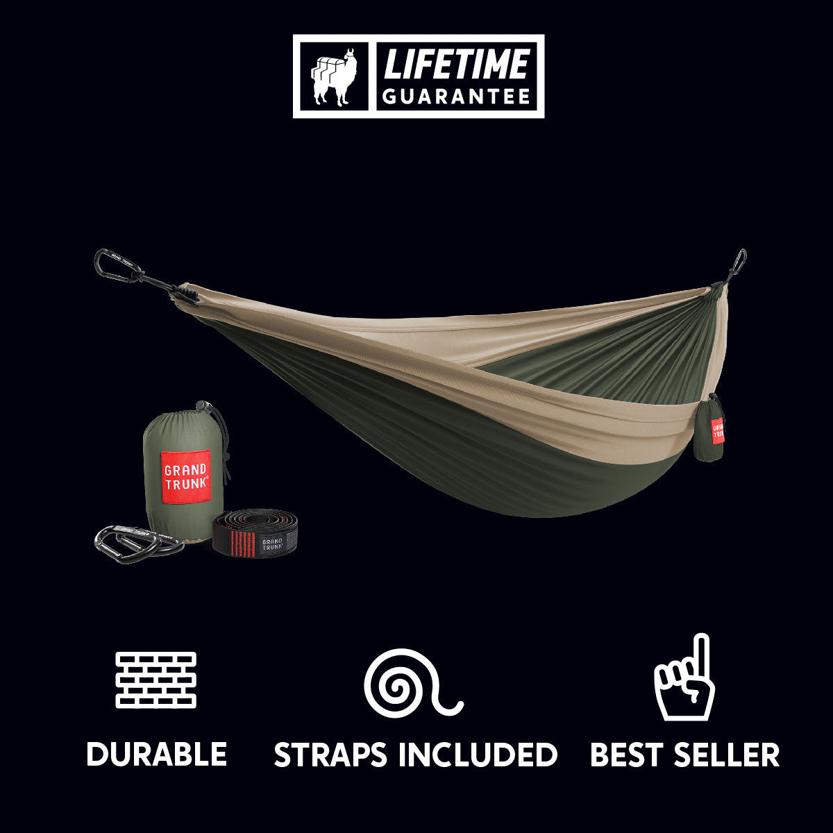 Double Deluxe Hammock w/Straps - Moto Camp Nerd - motorcycle camping