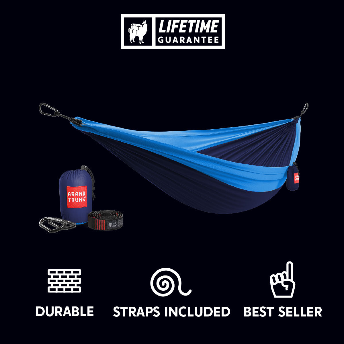 Double Deluxe Hammock w/Straps - Moto Camp Nerd - motorcycle camping