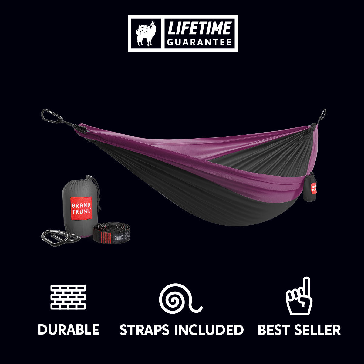Double Deluxe Hammock w/Straps - Moto Camp Nerd - motorcycle camping