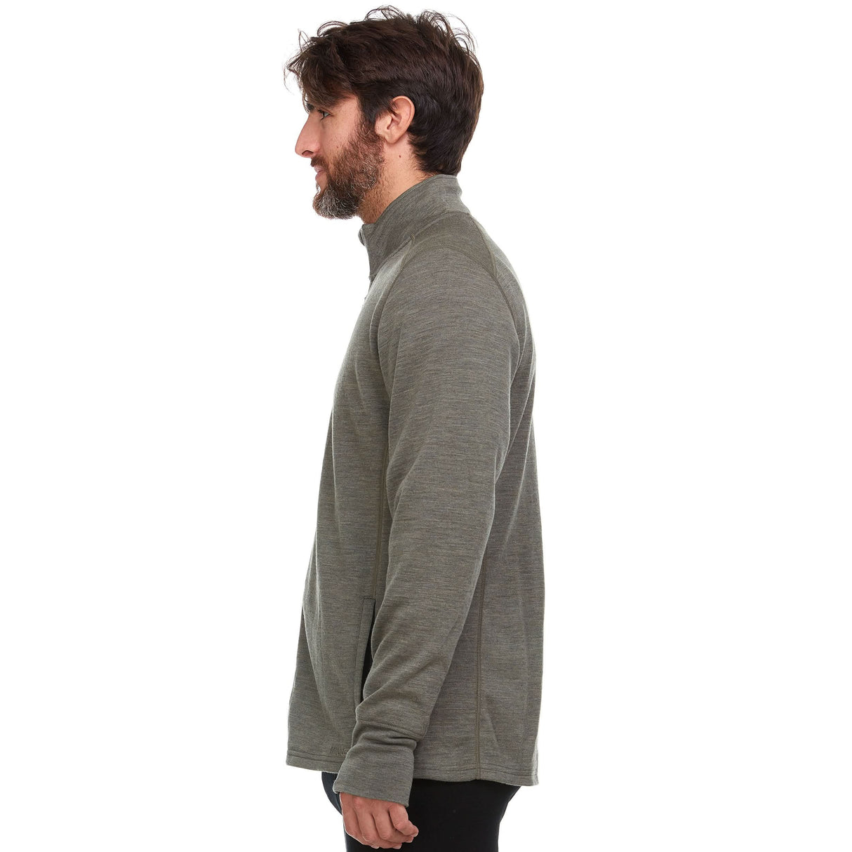 Heavyweight Men's Wool Full Zip Sweater - 100% Merino Wool