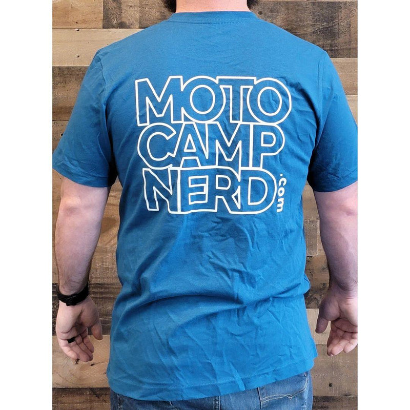 Moto Camp Nerd T-Shirt Deep Teal - Moto Camp Nerd - motorcycle camping