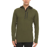 Men's Wool 1/4 Zip Merino Sun Hoodie - Microweight
