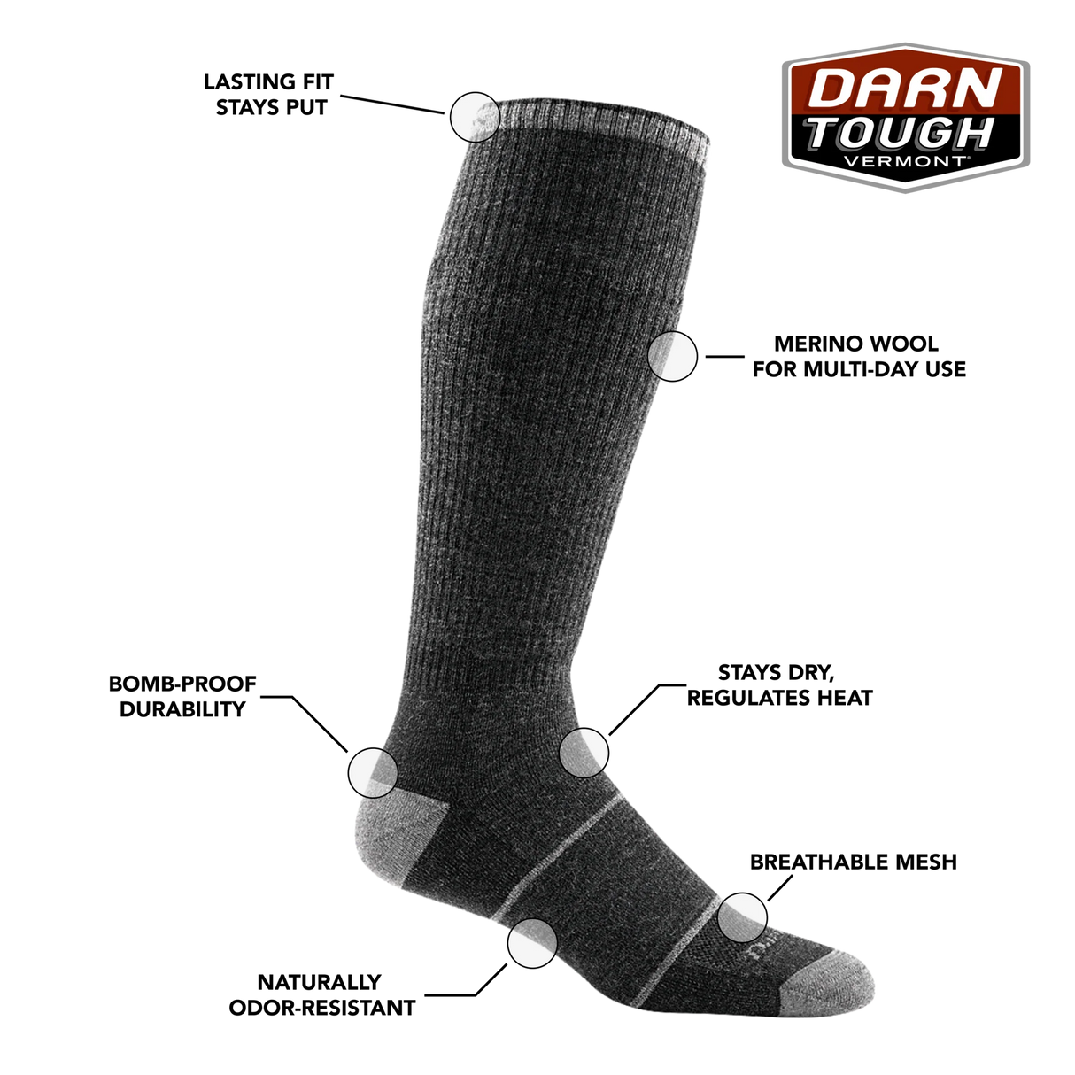 Darn Tough | Men's Paul Bunyan Over-the-Calf Midweight Work Sock