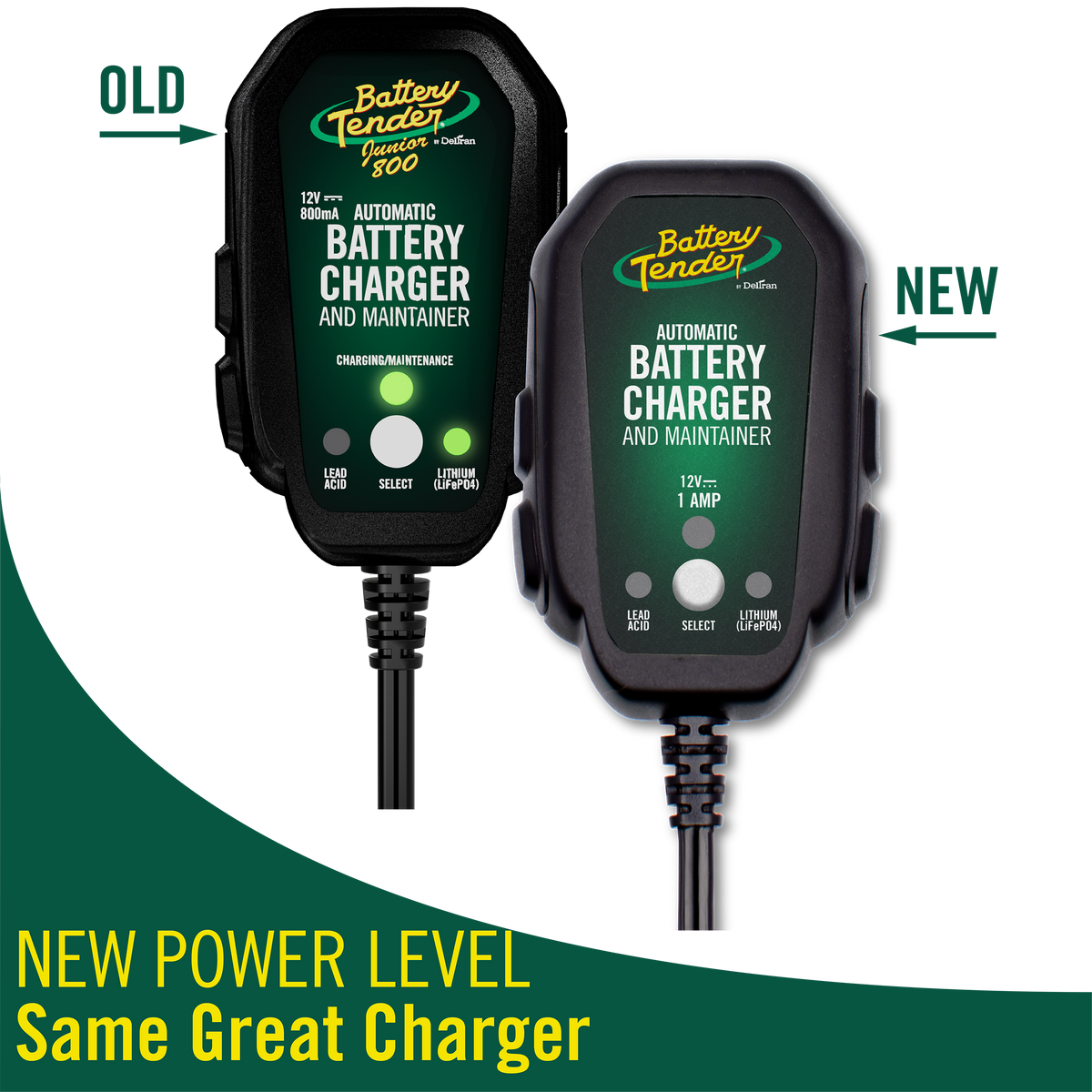 Battery Tender® Junior Multi-Chemistry 12V 1 Amp Battery Charger and Maintainer
