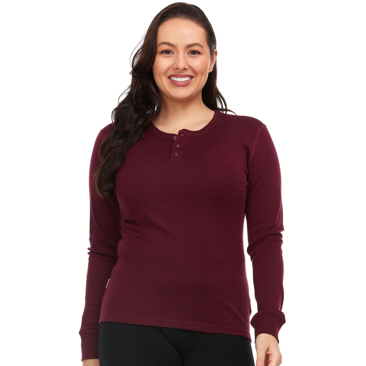 Women's Midweight Merino Wool Henley | 100% Merino Wool