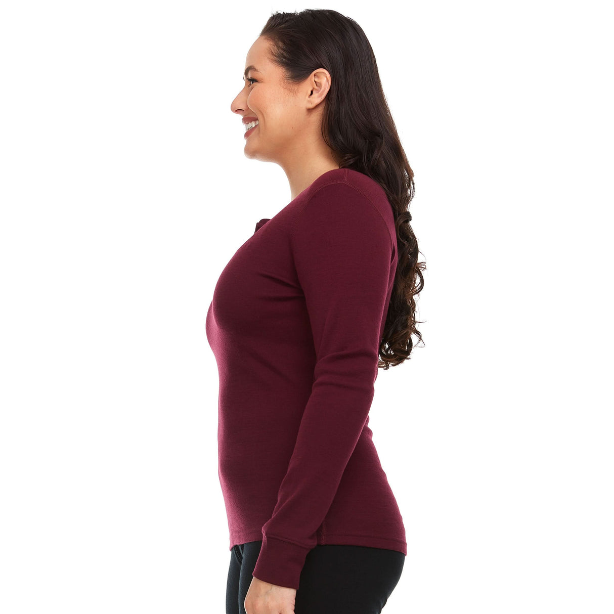 Women's Midweight Merino Wool Henley | 100% Merino Wool