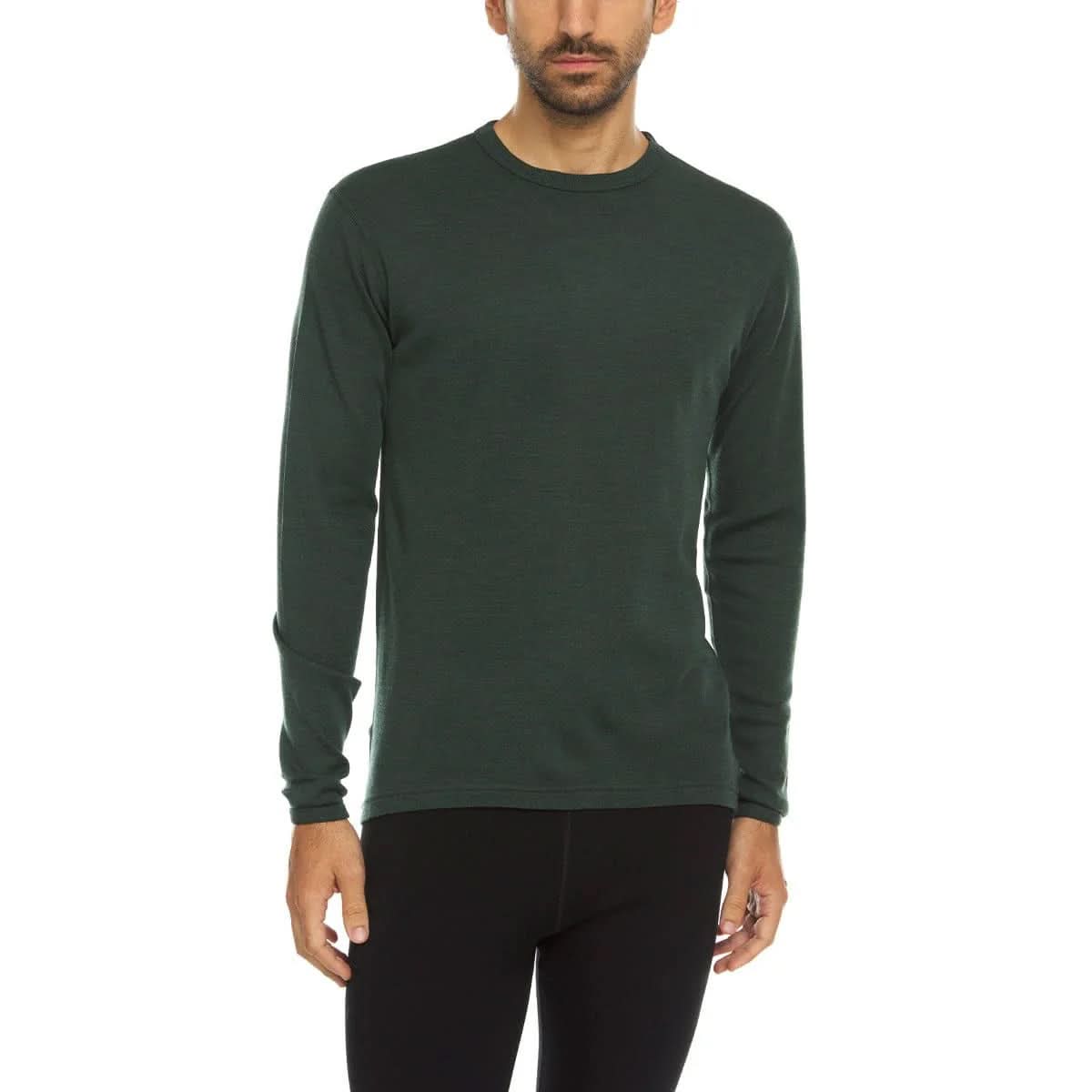 Men's Wool Thermal Top Midweight Base Layer - 100% Merino Wool