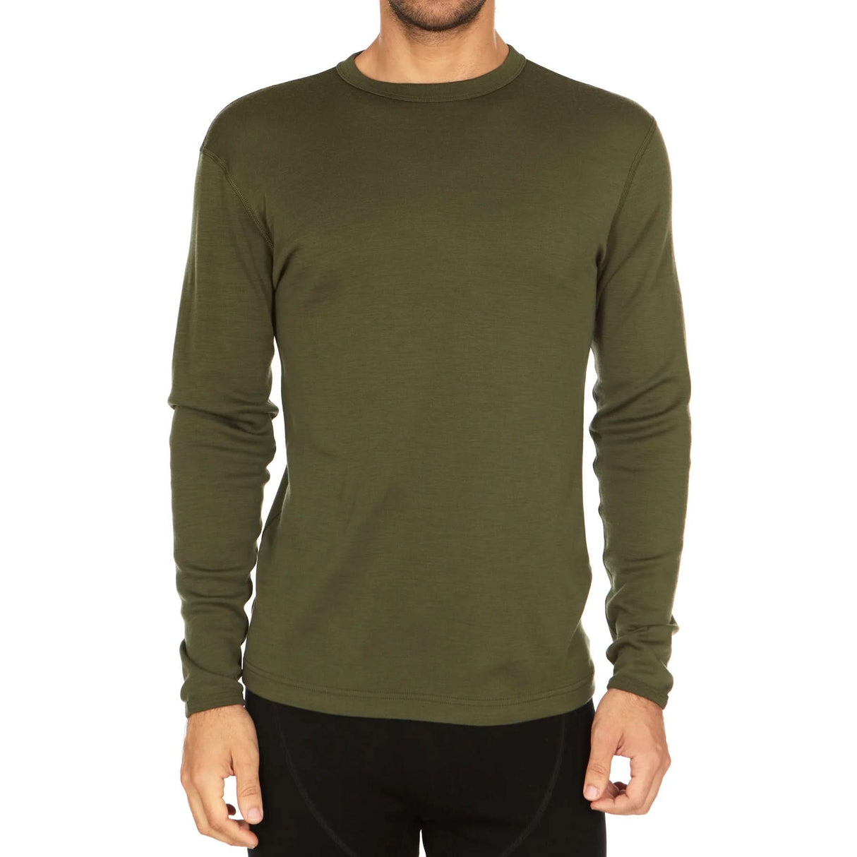Men's Wool Thermal Top Midweight Base Layer - 100% Merino Wool