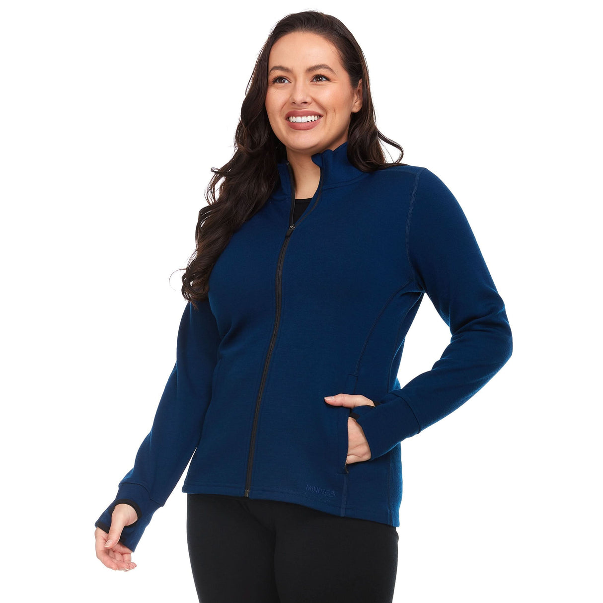 Women's Heavyweight Wool Full-Zip Sweater Top - 100% Merino Wool