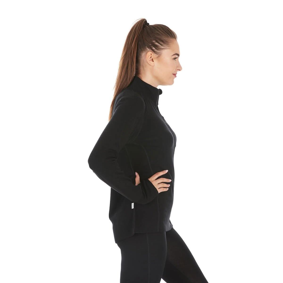 Women's Heavyweight Wool 1/4 Zip Top - 100% Merino Wool