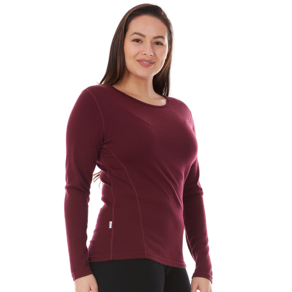 Midweight Women's Wool Crew Top -  100% Merino Wool