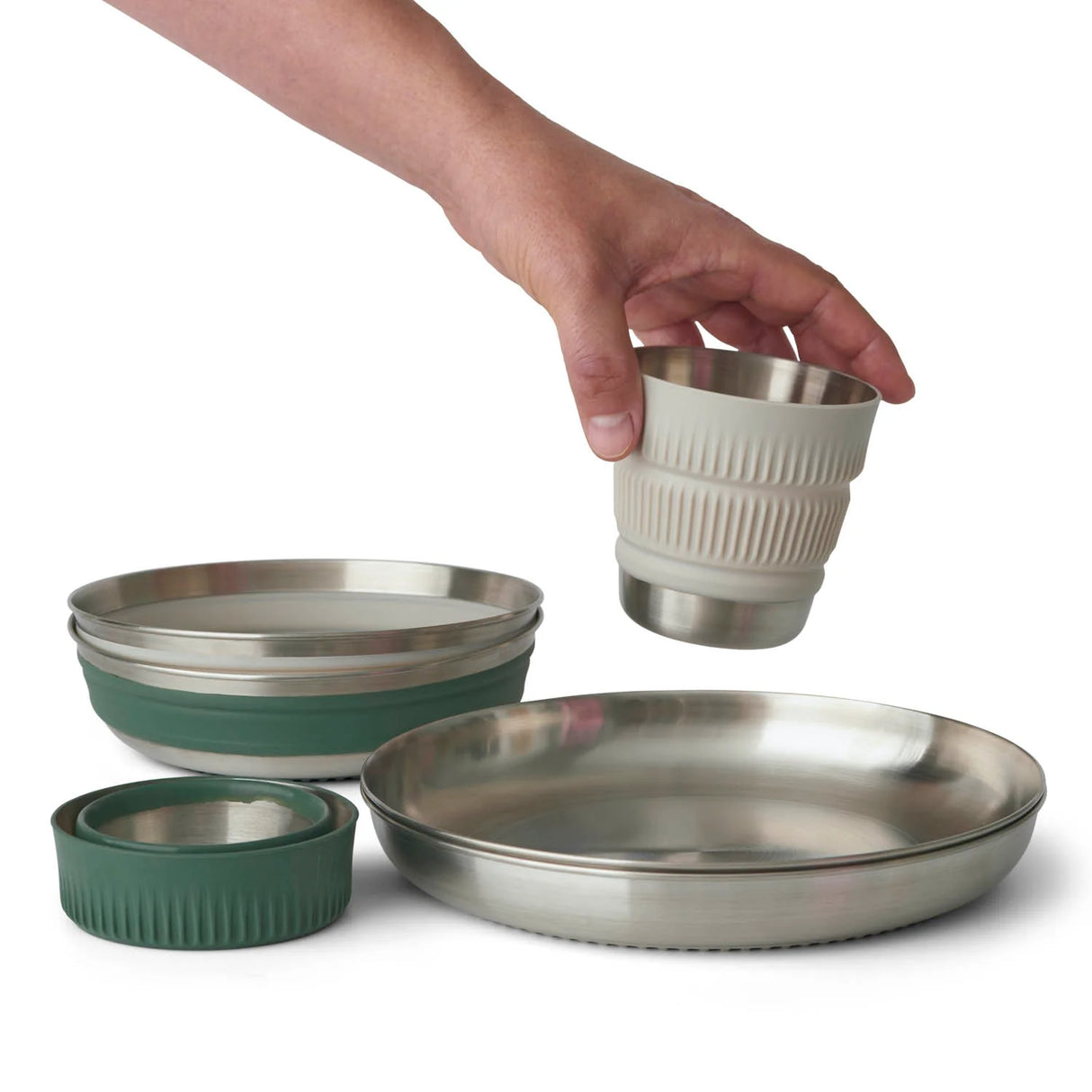 Sea to Summit | Detour Stainless Steel Collapsible Dinnerware Set - (6 Piece)