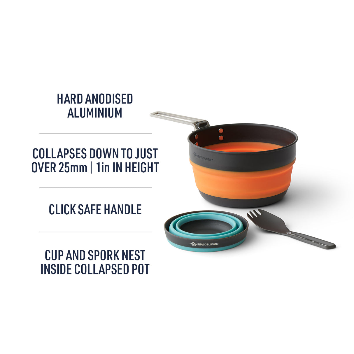 Sea to Summit | Frontier UL Collapsible One Pot Cook Set - [3 Piece] 1L Pot