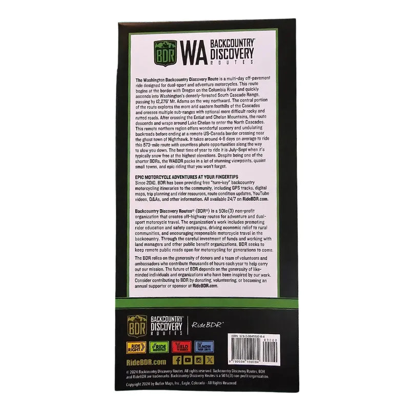 Butler Maps | Washington Backcountry Discovery Route (WABDR) Map