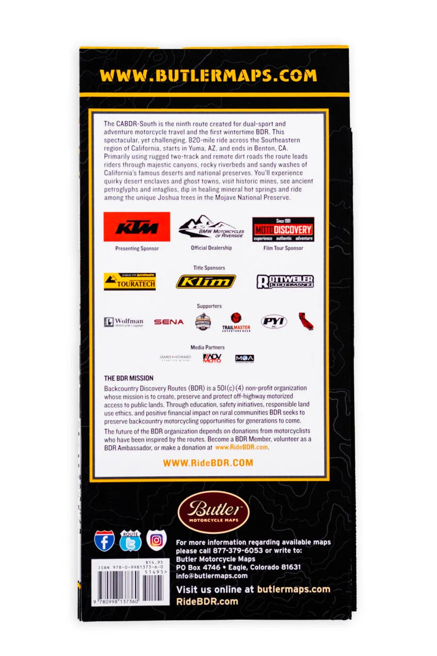 Butler Maps | California-South Backcountry Discovery Route Map – Moto ...
