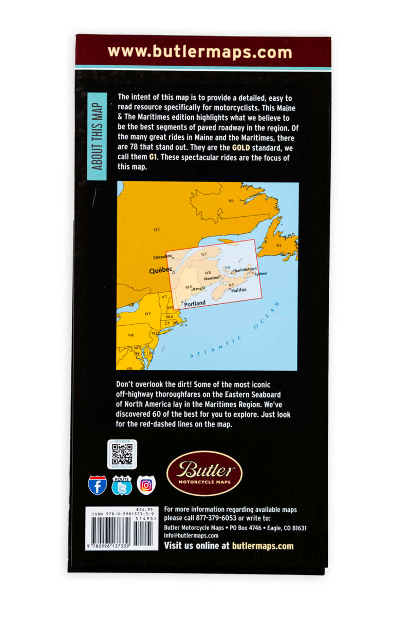 Butler Maps | Maine & The Maritimes G1 Map