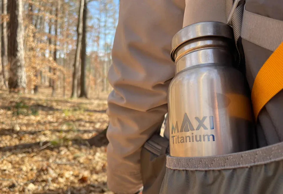 バーベキュー・調理用品 Maxi Titanium Water Bottle Maxi | Titanium Ultralight Water Bottle – Moto Camp Nerd