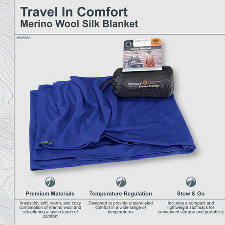 Travel Blanket Merino Wool / Silk Blend