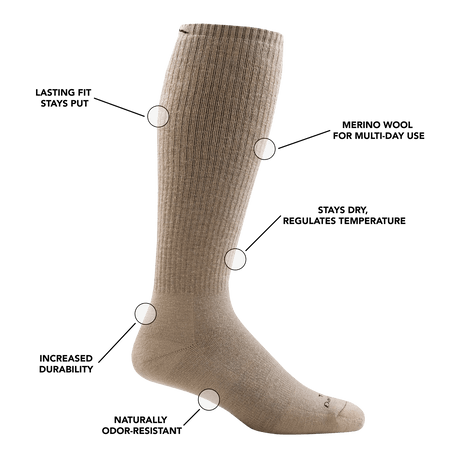 Darn Tough | T4050 Over-the-Calf Heavyweight Tactical Sock with Full Cushion - Moto Camp Nerd - motorcycle camping
