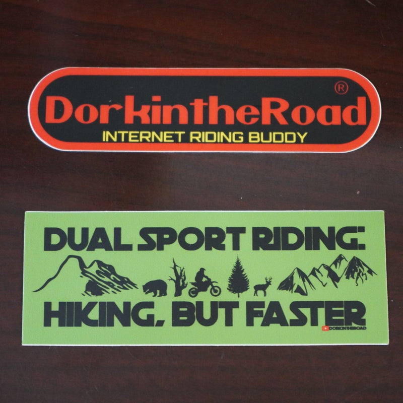 Dork in the Road 2 Sticker Combo Pack - Moto Camp Nerd - motorcycle camping