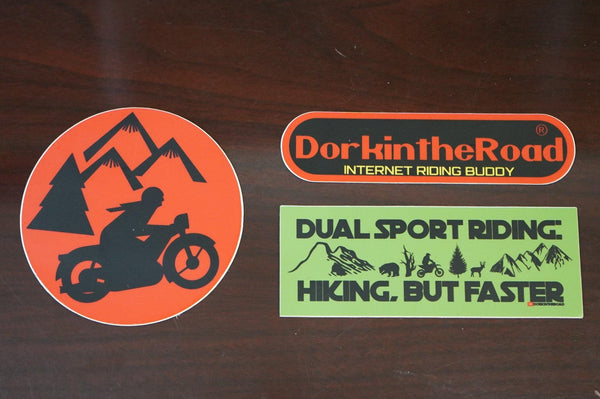 Dork in the Road Sticker Pack - Moto Camp Nerd - motorcycle camping