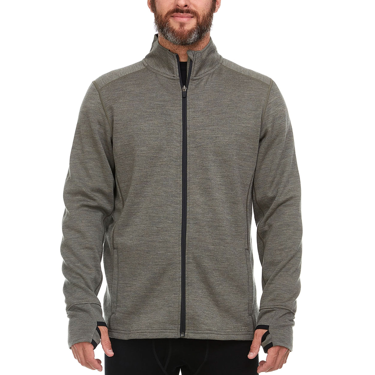 Heavyweight Men's Wool Full Zip Sweater - 100% Merino Wool
