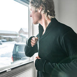 Heavyweight Men's Wool 1/4 Zip - 100% Merino Wool - Moto Camp Nerd - motorcycle camping