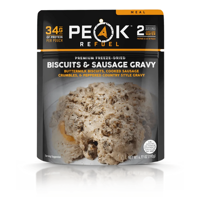 Peak Refuel | Biscuits & Sausage Gravy - Moto Camp Nerd - motorcycle camping