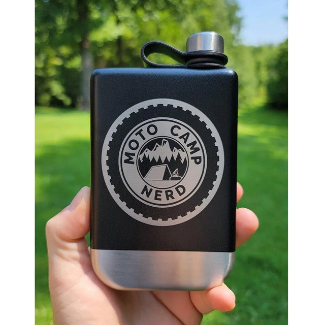 Moto Camp Nerd Flask - Moto Camp Nerd - motorcycle camping