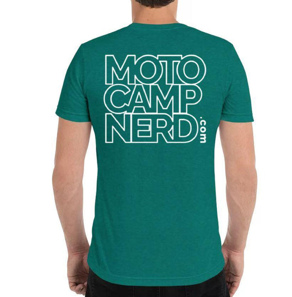 Moto Camp Nerd T-Shirt Teal - Moto Camp Nerd - motorcycle camping