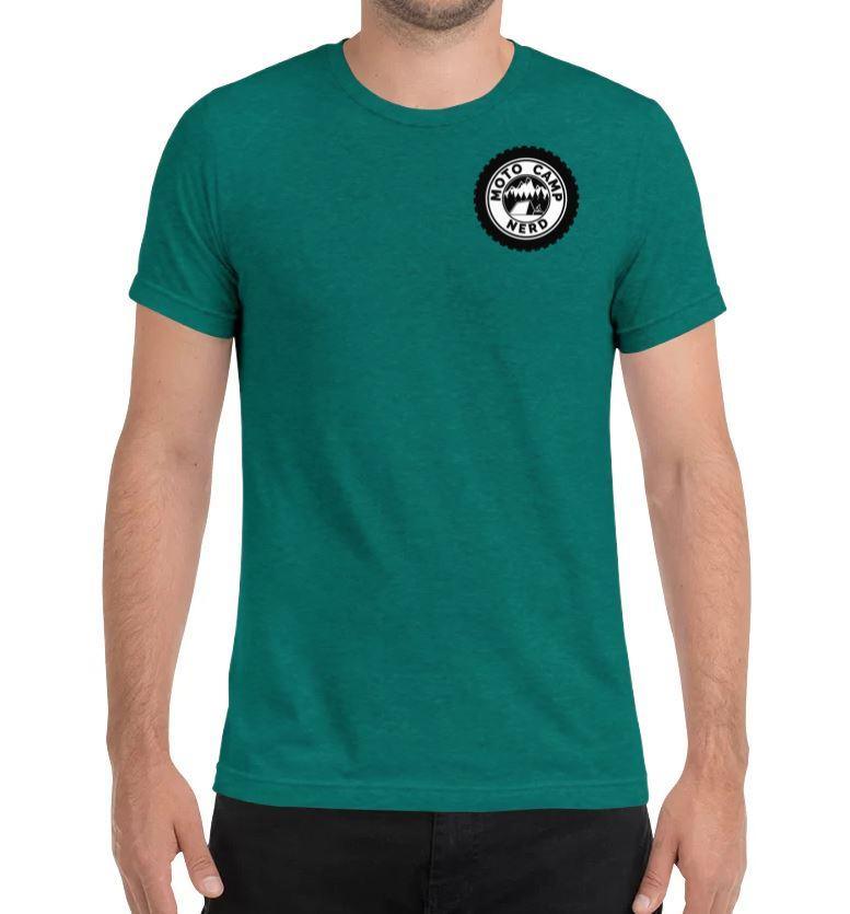 Moto Camp Nerd T-Shirt Teal - Moto Camp Nerd - motorcycle camping