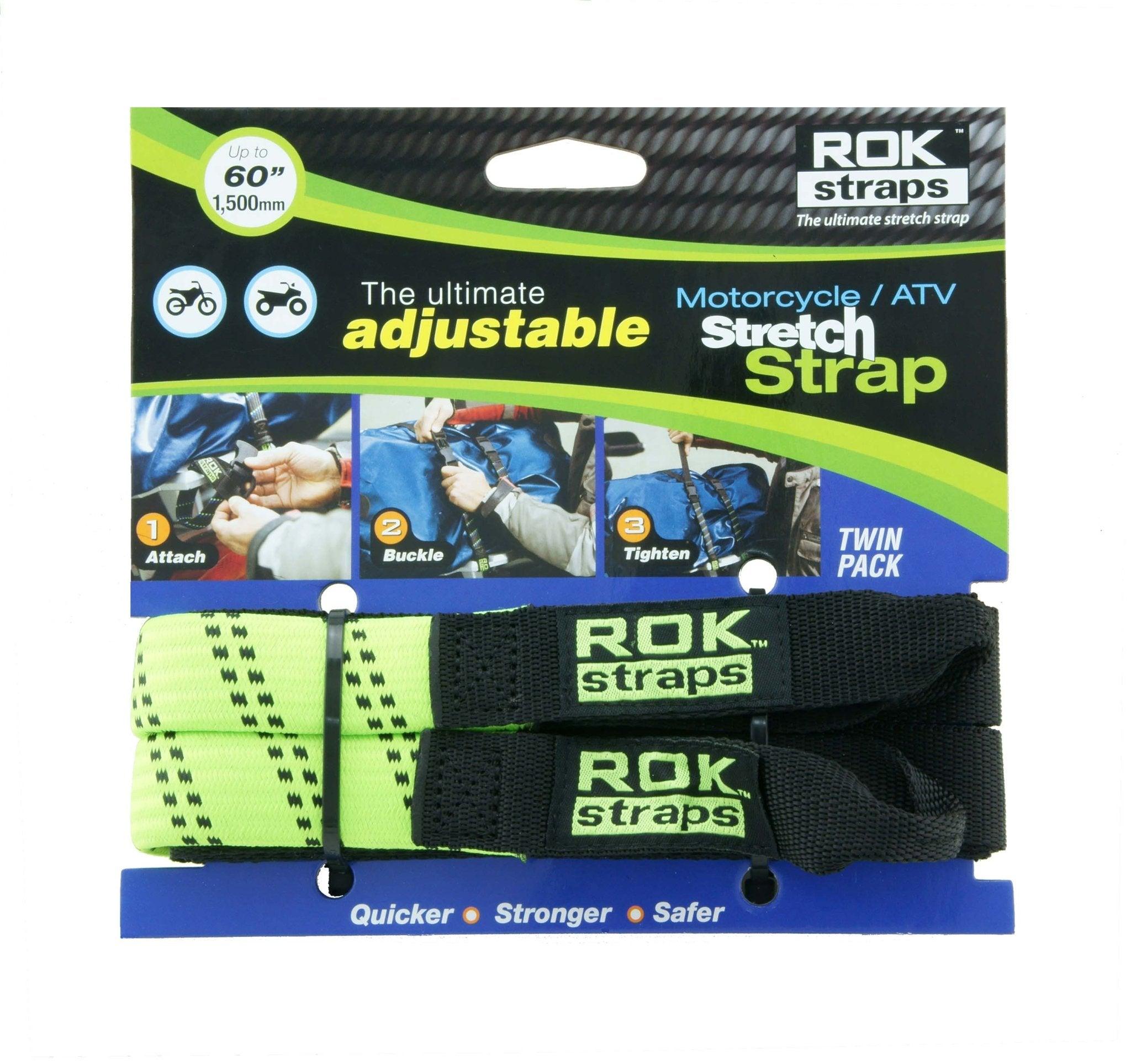 Rok Straps | Motorcycle Flat Fixed-Length (Non-Adjustable) Elastic Straps 12 Moto Plaid